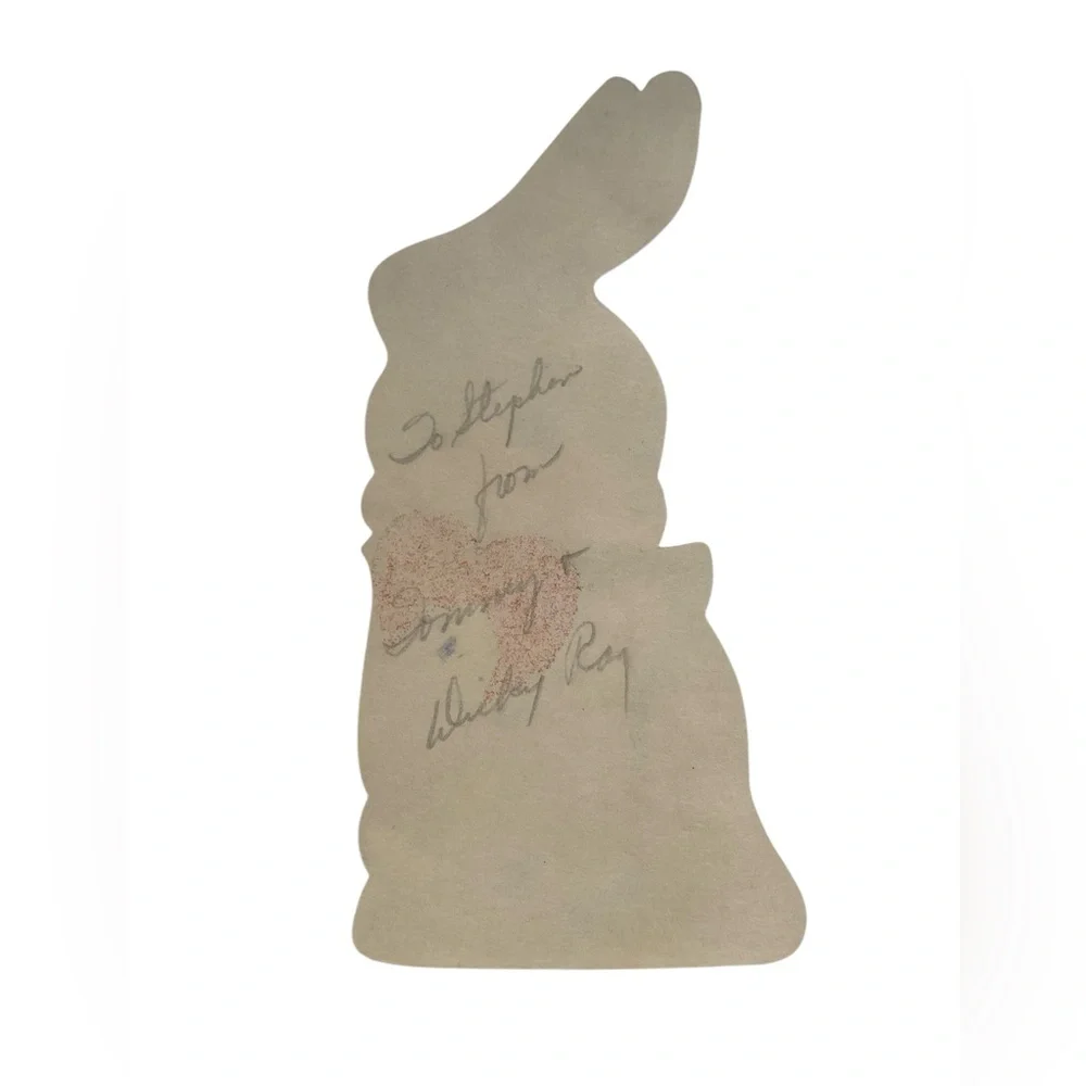 Vintage 1950’s Era Bunny Valentine Card Die-Cut Rabbit